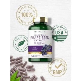 Carlyle Grapeseed 16,000mg Standardised Extract Maximum Strength - 240 Capsules