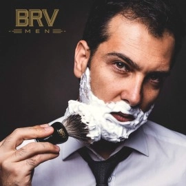BRV MEN Shaving Brush | 100% Pure Badger Hair | Large Badger Brush | Heavy Resin Handle, Black | Rich Lather | Wet Shave Brush | Use w/Double-Edge Safety or Straight Razor | Genuine Badger Bristles |