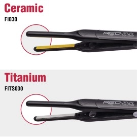 Kiss Products Red Ceramic Tourmaline 3/10 Inch Pencil Flat Iron, 1.01 Pound