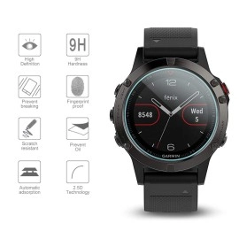 Diruite 4-Pack for Garmin Fenix 5 Tempered Glass Screen Protector (Not Fit for Fenix 5 Plus) [2.5D 9H hardness] [Anti-Scratch] [No-Bubble]