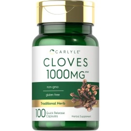 Carlyle Cloves 1000 mg 100 Capsules - Non-GMO, Gluten Free, Clove Herb Extract Supplement