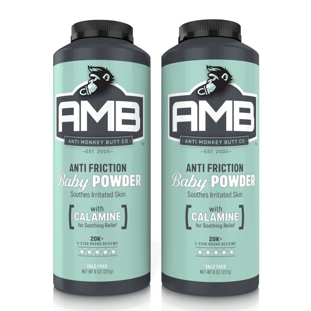 Anti Monkey Butt Baby Powder, Cornstarch Baby Powder Prevents Diaper Rash, Talc-Free Hypoallergenic Formula with Calamine, Anti Chafing and Anti Itch, HSA/FSA Approved, 8 oz (Pack of 2)