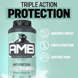 Anti Monkey Butt Baby Powder, Cornstarch Baby Powder Prevents Diaper Rash, Talc-Free Hypoallergenic Formula with Calamine, Anti Chafing and Anti Itch, HSA/FSA Approved, 8 oz (Pack of 2)