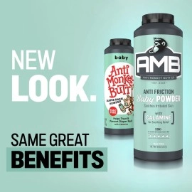 Anti Monkey Butt Baby Powder, Cornstarch Baby Powder Prevents Diaper Rash, Talc-Free Hypoallergenic Formula with Calamine, Anti Chafing and Anti Itch, HSA/FSA Approved, 8 oz (Pack of 2)