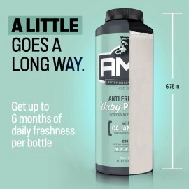 Anti Monkey Butt Baby Powder, Cornstarch Baby Powder Prevents Diaper Rash, Talc-Free Hypoallergenic Formula with Calamine, Anti Chafing and Anti Itch, HSA/FSA Approved, 8 oz (Pack of 2)