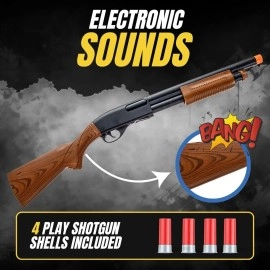 Liberty Imports Kids Toy Pump Action Shotgun Hunting Rifle with Ejecting Shells - Realistic Electronic Gun Sounds (30-Inches)