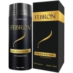 FEBRON Hair Fibers For Thinning Hair BLACK Giant 30G For Women & Men Hair Loss Concealer Hair Powder Volumizing Based 100% Undetectable & Natural - Bold Spots Filler