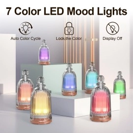 DOUDING Glass Aromatherapy Essential Oil Diffuser, 120 mL Aroma Diffusers Cool Mist Humidifier Ultrasonic with 7 LED Light Auto Shut-Off for Home Office Yoga Spa (Copper Bottom)