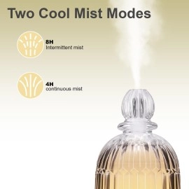 DOUDING Glass Aromatherapy Essential Oil Diffuser, 120 mL Aroma Diffusers Cool Mist Humidifier Ultrasonic with 7 LED Light Auto Shut-Off for Home Office Yoga Spa (Copper Bottom)