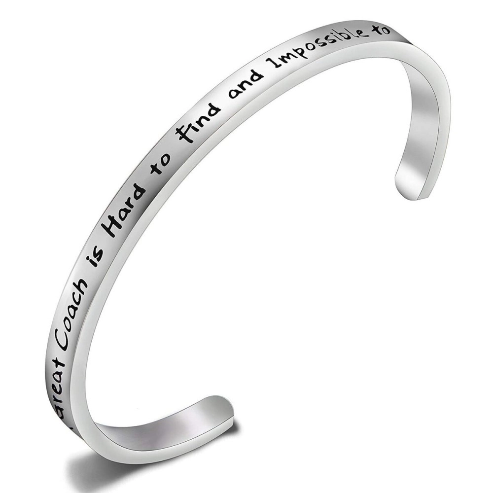 MYOSPARK Coach Gifts A Great Coach is Hard to Find and Impossible to Forget Bracelet Female Coach Jewelry (Coach Cuff)