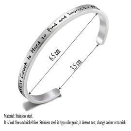 MYOSPARK Coach Gifts A Great Coach is Hard to Find and Impossible to Forget Bracelet Female Coach Jewelry (Coach Cuff)