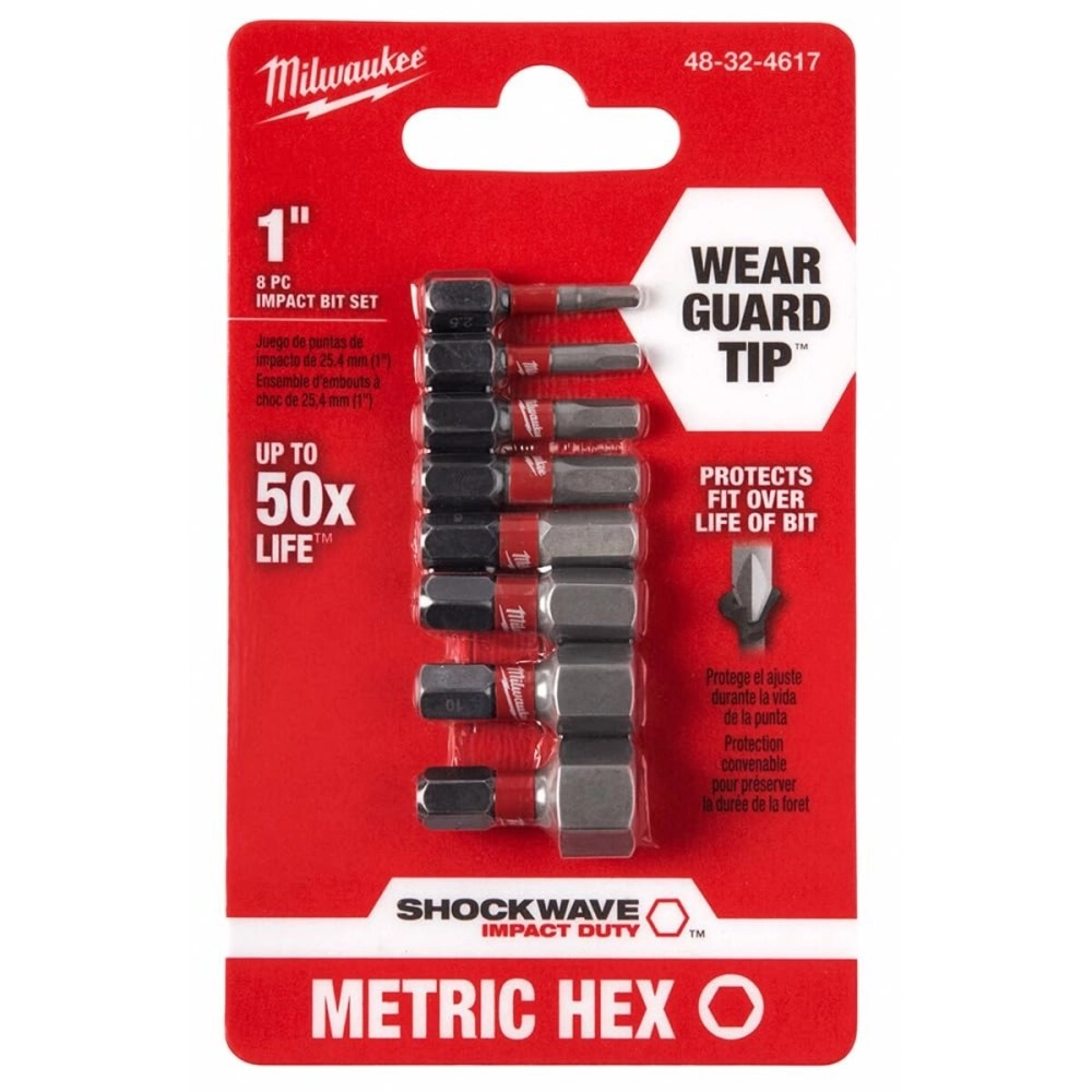 Milwaukee 48-32-4617 8 Piece Metric Hex Insert Bit Set