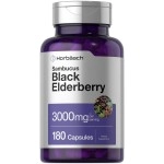 Horbach Black Elderberry Capsules 2000mg 180 Pills Immune Support Non-GMO, Gluten-Free Sambucus Extract Supplement