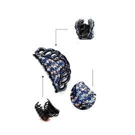 Suoirblss Women Lady Exquisite Crystal Hair Clip Claw Pins Large Fancy Rhinestones Claw Clip Jaw Clips for Thick Hair (Blue)