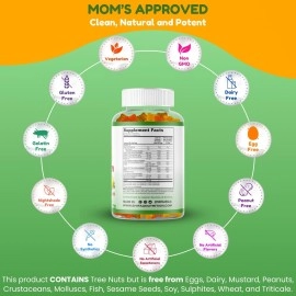 SHIFAA NUTRITION Halal Gummy Vitamins for Kids | 45-90 Days Supply | Has All Essential Kids Vitamins C, D, Zinc, A, E, B6, B12, Biotin | Non-GMO & Vegetarian | Free of Gluten, Gelatin, Peanut & Dairy