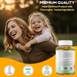 SHIFAA NUTRITION Halal Gummy Vitamins for Kids | 45-90 Days Supply | Has All Essential Kids Vitamins C, D, Zinc, A, E, B6, B12, Biotin | Non-GMO & Vegetarian | Free of Gluten, Gelatin, Peanut & Dairy