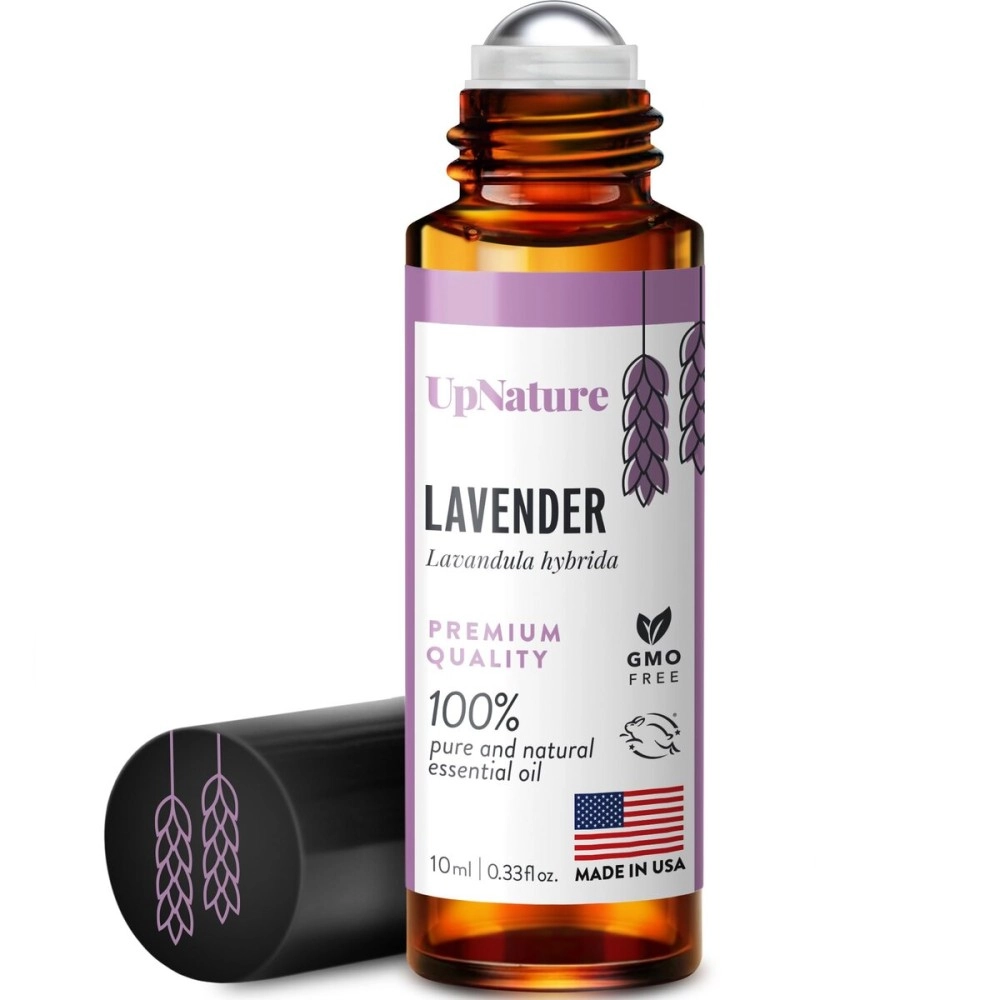 UpNature Lavender Essential Oil Roll On - Calming Essential Oils for Sleep, Stress Relief, & Relaxation - Pure Lavender Essential Oils for Skin & Hair Growth - No Diffuser Needed!