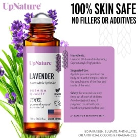 UpNature Lavender Essential Oil Roll On - Calming Essential Oils for Sleep, Stress Relief, & Relaxation - Pure Lavender Essential Oils for Skin & Hair Growth - No Diffuser Needed!