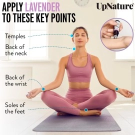 UpNature Lavender Essential Oil Roll On - Calming Essential Oils for Sleep, Stress Relief, & Relaxation - Pure Lavender Essential Oils for Skin & Hair Growth - No Diffuser Needed!