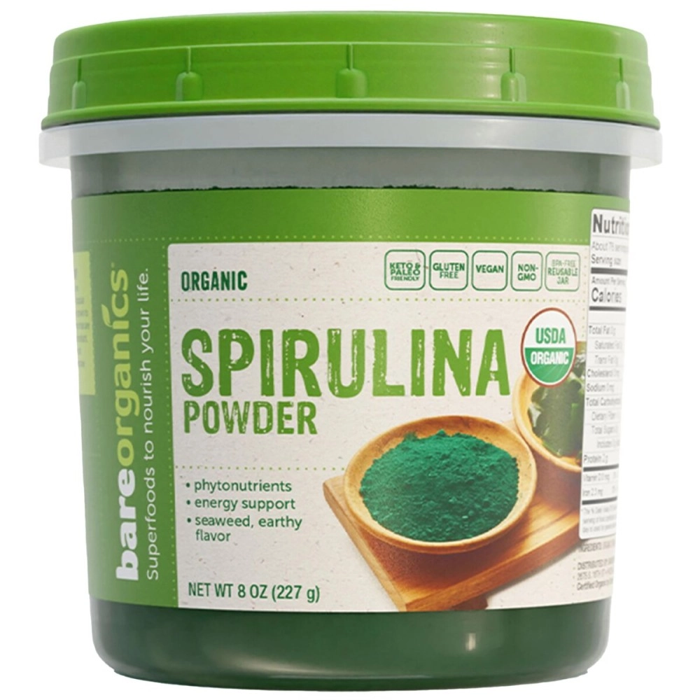 BareOrganics Raw Organic Spirulina Powder