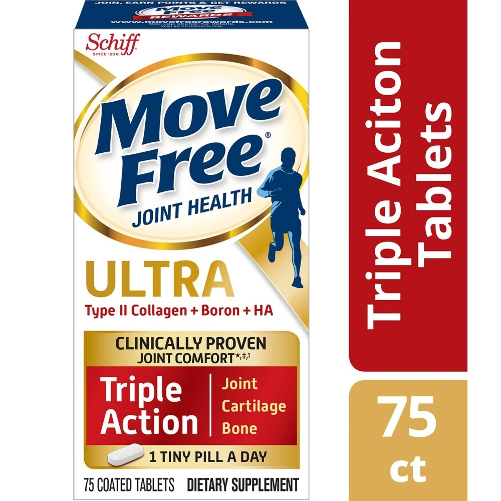 Move Free Type II Collagen Boron and HA Ultra Triple Action Tablets (75 Count In A Bottle, 1 ea)