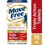 Move Free Type II Collagen Boron and HA Ultra Triple Action Tablets (75 Count In A Bottle, 1 ea)