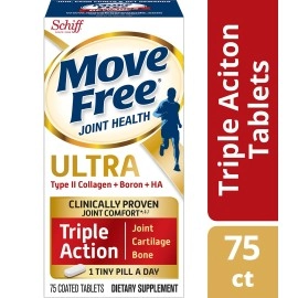 Move Free Type II Collagen Boron and HA Ultra Triple Action Tablets (75 Count In A Bottle, 1 ea)
