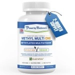 Power By Naturals Methyl Multi One - Methylated Multivitamin with Methylfolate & Methyl B12 for MTHFR Maintenance, 60 Capsules, 2 Month Supply, Made in USA (Packaging May Vary)