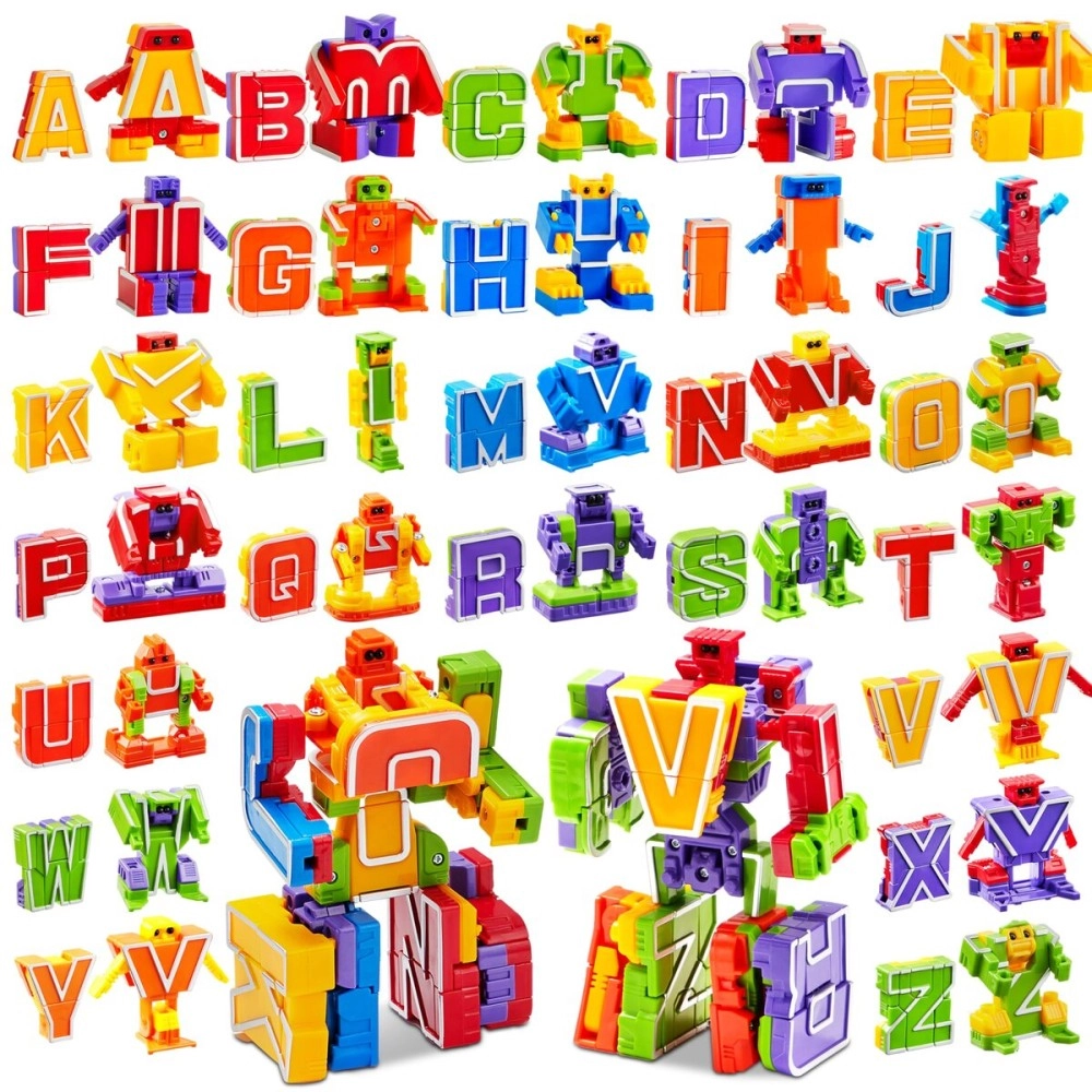 JOYIN Alphabet Robot Action Figure Toys for Kids ABC Learning, Birthday Party, School Classroom Rewards, Carnival Prizes, Pre-School Education Toy, Easter Basket Stuffers, Christmas Stocking Stuffers