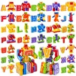 JOYIN Alphabet Robot Action Figure Toys for Kids ABC Learning, Birthday Party, School Classroom Rewards, Carnival Prizes, Pre-School Education Toy, Easter Basket Stuffers, Christmas Stocking Stuffers