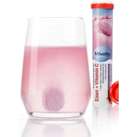 Mivolis Iron + Vitamin C effervescent Tablets - Dietary Supplements 4 Packs x 20 pcs | Germany