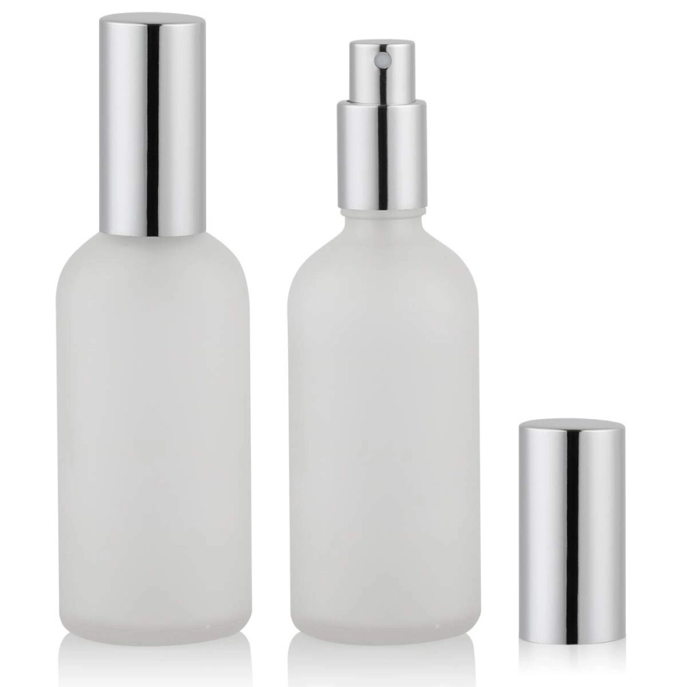 Hydior Empty Frosted Glass Spray Bottle 3.4oz, Perfume Atomizer, Fine Mist Spray (2 PACK)