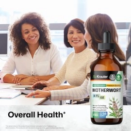 BIO KRAUTER MAUWE HERBS Motherwort Tincture - Organic Motherwort Herbal Extract - Liquid Supplement for Womens Health - Promote Calm - Alcohol & Sugar Free - Vegan Drops 4 Fl.Oz.