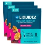 Liquid I.V. Hydration Multiplier, Electrolyte Powder, Easy Open Packets, Supplement Drink Mix (Passion Fruit) (48)