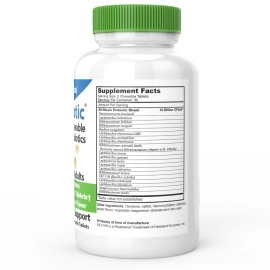 DrFormulas Chewable Probiotics for Kids & Adults | for Oral Dental Health, Bad Breath, Better Digestion 20 Multi Strain - S boulardii, Lactobacillus plantarum and Bifidobacterium infantis, 60 Chews