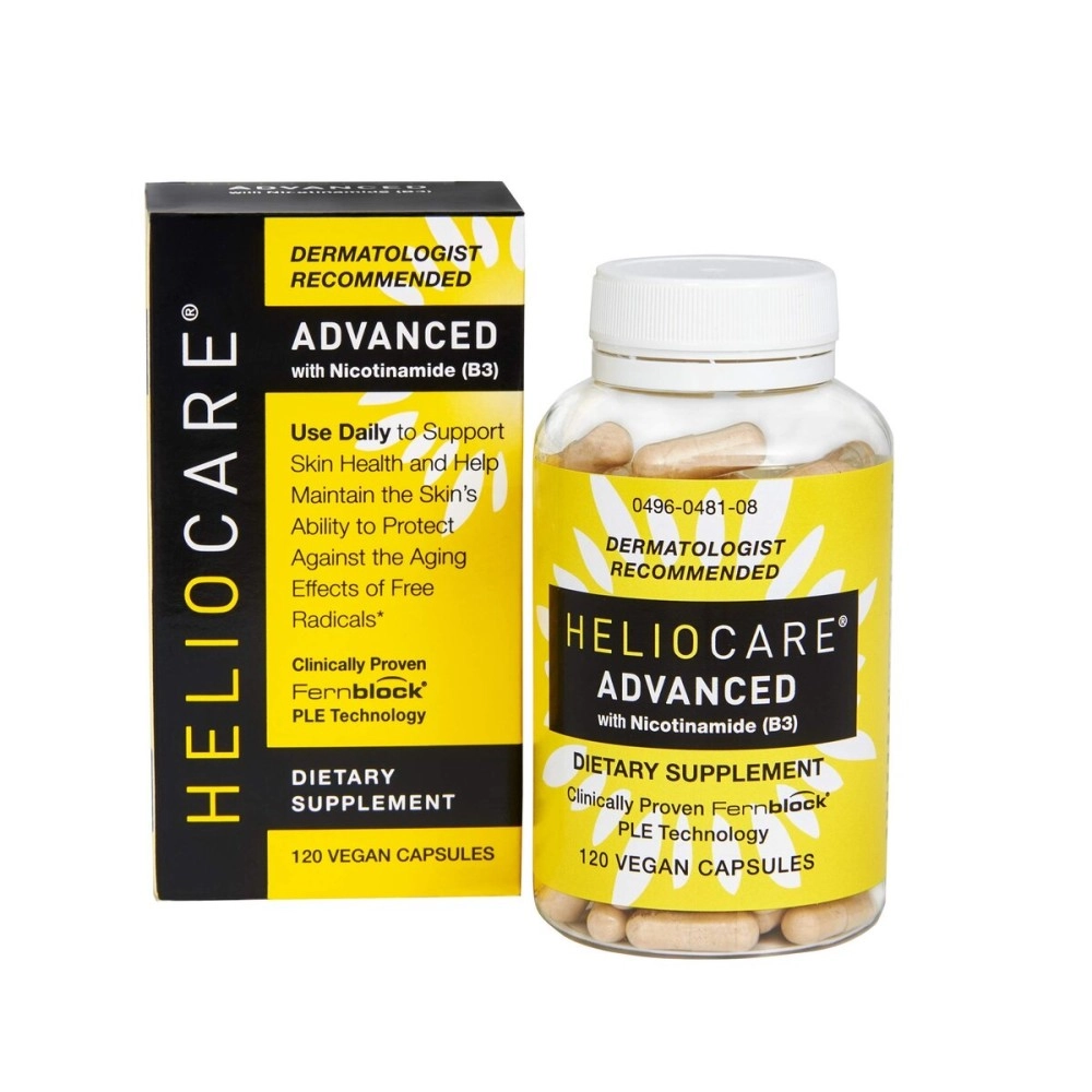 Heliocare Advanced Nicotinamide B3 Supplement: Niacinamide 500mg and Fernblock PLE Extract 240mg Per Serving - Supports Skin Cell Health W/Antioxidant Rich Vitamin B3 Niacin - 120 Vegan Capsules