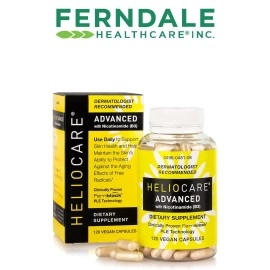 Heliocare Advanced Nicotinamide B3 Supplement: Niacinamide 500mg and Fernblock PLE Extract 240mg Per Serving - Supports Skin Cell Health W/Antioxidant Rich Vitamin B3 Niacin - 120 Vegan Capsules