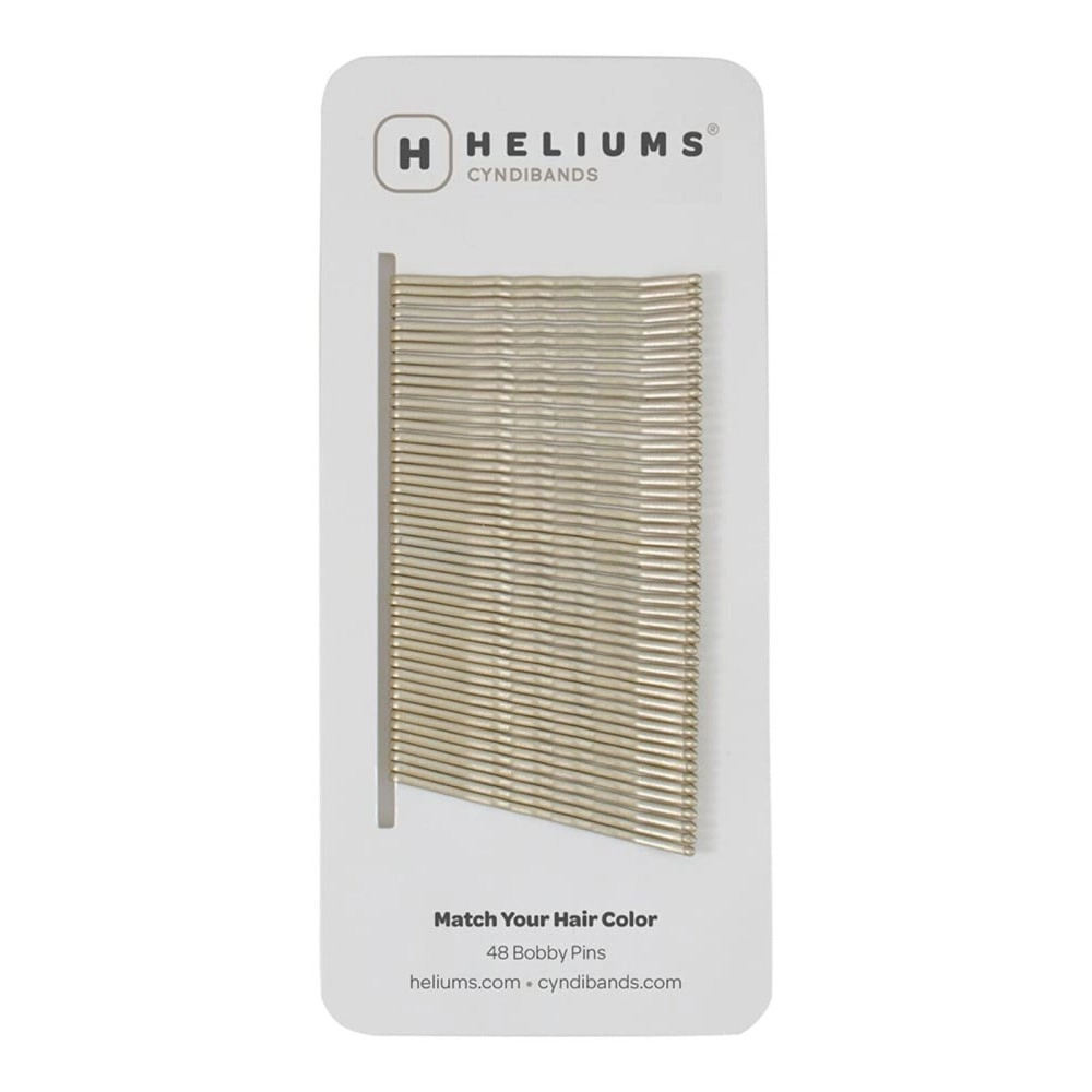 Heliums Bobby Pins - Ash Blonde - 48 Count, 2 Inch Wavy Hair Pins, Color Matched for Light Blonde Hair, Secure Hold