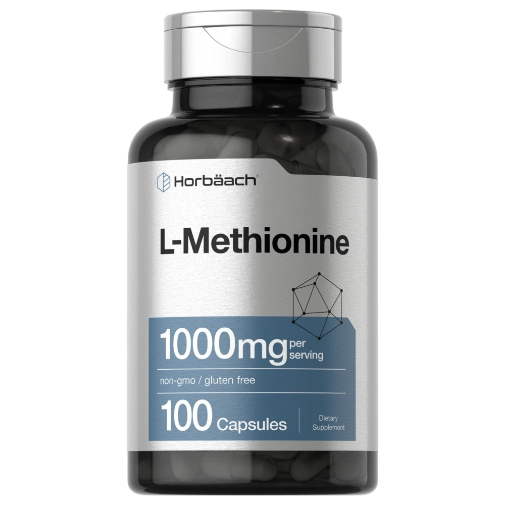 Horbach L Methionine 1000 mg | 100 Capsules | Non-GMO, Gluten Free | Free Form Supplement