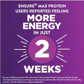 Ensure Max Protein Nutrition Shake with 30g of Protein, 1g of Sugar, High Protein Shake, French Vanilla, 11 fl oz (Pack of 12)