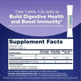 Florastor Baby Daily Probiotic Supplement, Powder Mixes with Milk, Formula or Soft Foods, Saccharomyces Boulardii CNCM I-745 (18 Powder Sticks)