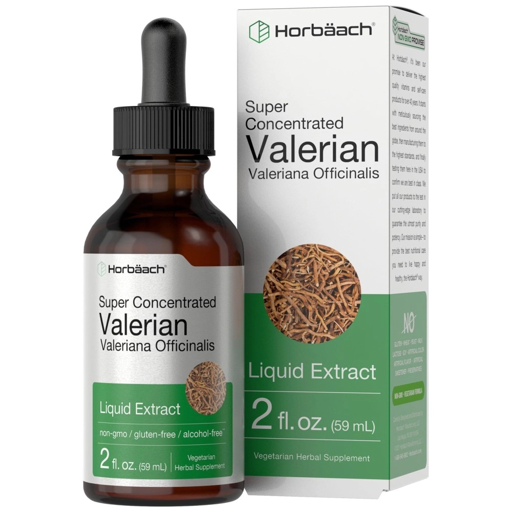 Horbach Valerian Root Extract Drops | 2 fl oz | Alcohol Free | Vegetarian, Non- GMO Gluten Free Liquid