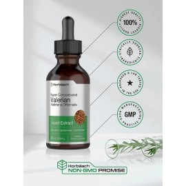Horbach Valerian Root Extract Drops | 2 fl oz | Alcohol Free | Vegetarian, Non- GMO Gluten Free Liquid