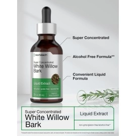 Horbach White Willow Bark Extract | 2 fl oz | Alcohol Free Liquid Tincture | Super Concentrated | Vegetarian, Non-GMO, Gluten Free