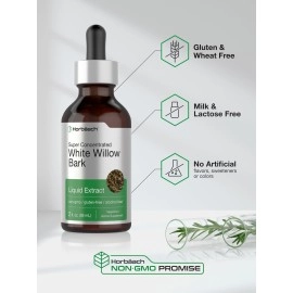 Horbach White Willow Bark Extract | 2 fl oz | Alcohol Free Liquid Tincture | Super Concentrated | Vegetarian, Non-GMO, Gluten Free