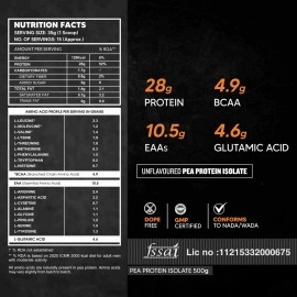 AS-IT-IS Nutrition Pea Protein Isolate | Designed for Meal Supplementation | Vegan Plant Protein | Easy To Digest - Vegan & Gluten-Free (500 gms)