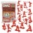 BMC Toys (Bright Red) - Classic Marx Russian Plastic Army Men - Red 36pc WW2 Soldier Figures US Made
