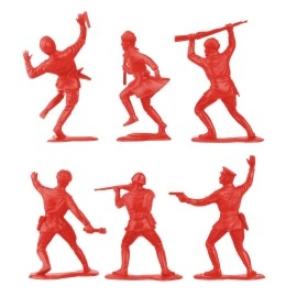 BMC Toys (Bright Red) - Classic Marx Russian Plastic Army Men - Red 36pc WW2 Soldier Figures US Made