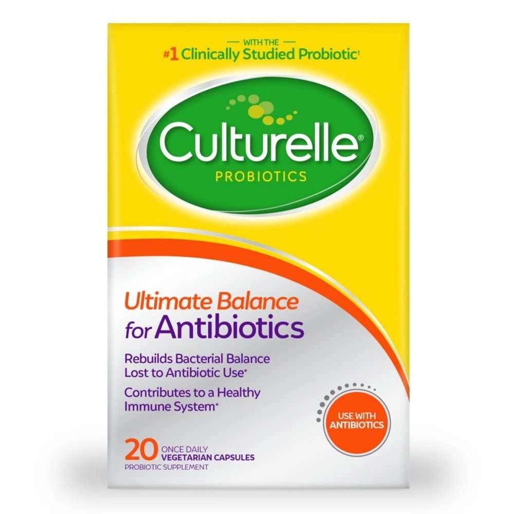 Culturelle Probiotics Ultimate Balance Probiotic for Use with Antibiotics - 20 Count - Probiotic Capsules Help Restore Good Bacteria Lost During Antibiotic Use & Contribute to A Healthy Immune System