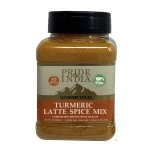 Pride of India - Turmeric Latte Spice Mix - Gourmet & Warm Tea Spice Blend - Healthy/Gluten-Free - Ideal for Lattes/Smoothies/Golden Milk - Easy to Store - 7 oz. Medium Dual Sifter Bottle